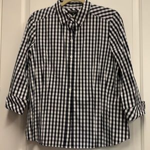 Black & white checked blouse